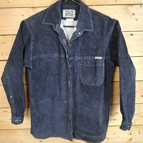 wash & wear Other - Vintage Wash & Wear Leather Suede Button Up Overshirt Jacket Shirt Coat